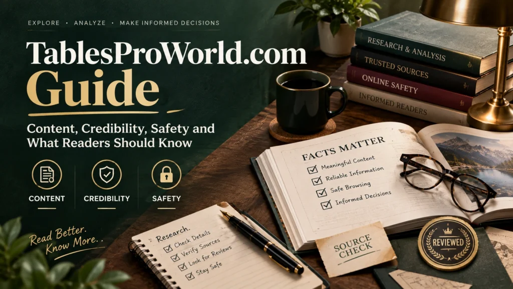 TablesProWorld.com Guide Content, Credibility, Safety and What Readers Should Know